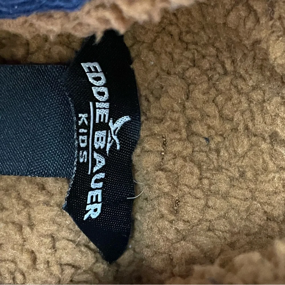 Eddie Bauer infant 6 to 9 month one piece corduroy snowsuit Navy/caramel lined